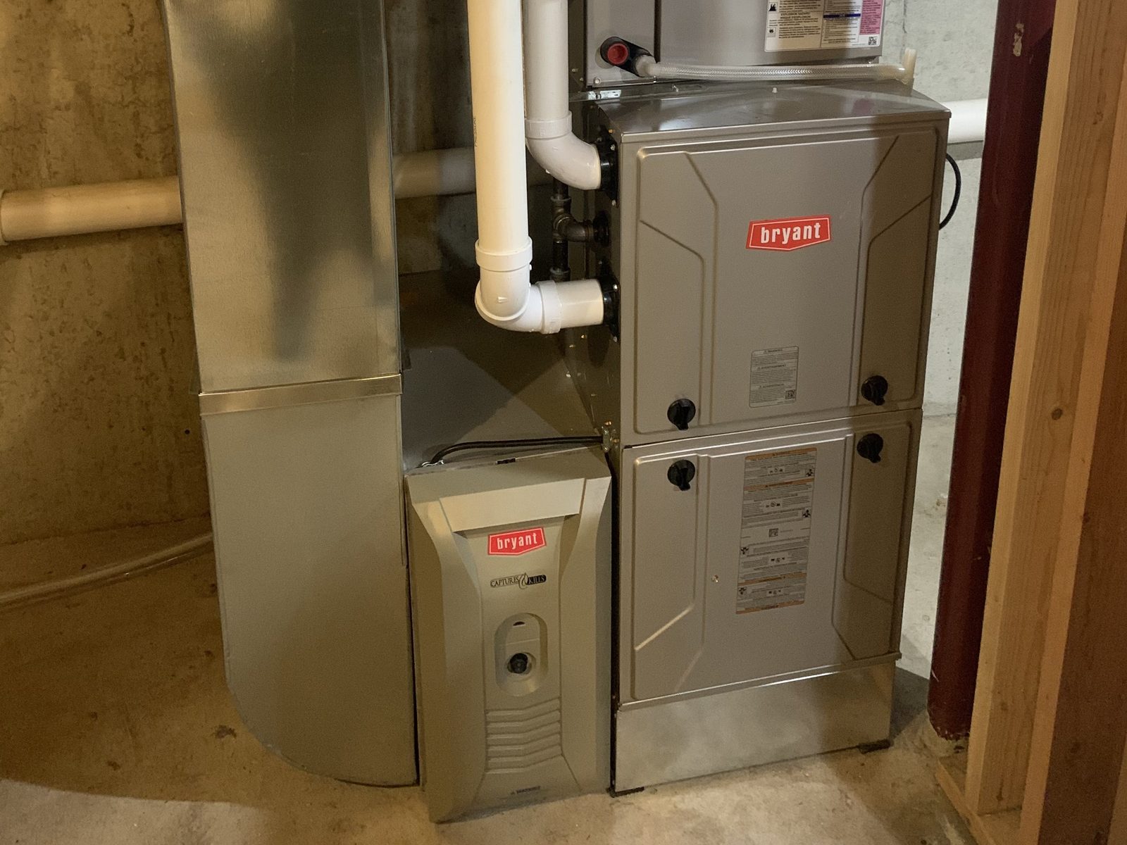 Bryant furnace installed in a home basement